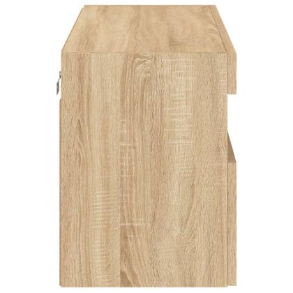 Стенен ТВ шкаф с LED осветление, сонома дъб, 80x30x40 см