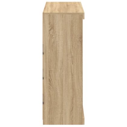 Сайдборд с LED светлини, сонома дъб, 81x37x100 см