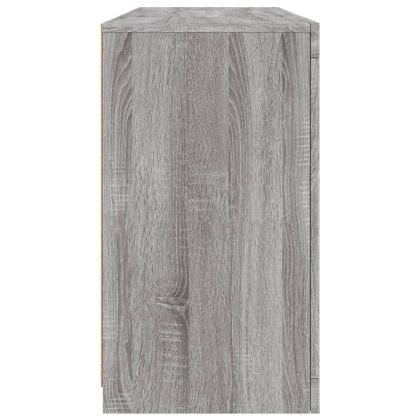 Сайдборд с LED светлини, сив сонома, 142,5x37x67 см