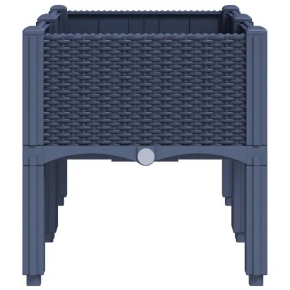 Градинска кашпа с крака, синьо сив, 80x40x42 см, PP