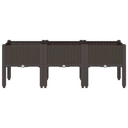 Градинска кашпа с крака, кафява, 120x40x42 см, PP