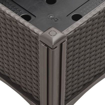 Градинска кашпа с крака, кафява, 120x40x42 см, PP