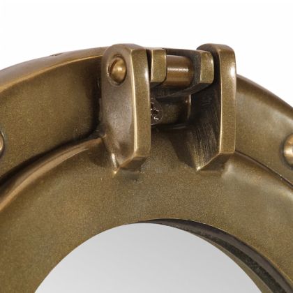 Огледало за стена с илюминатор Ø38 см алуминий и стъкло