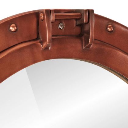 Огледало за стена с илюминатор Ø50 см алуминий и стъкло