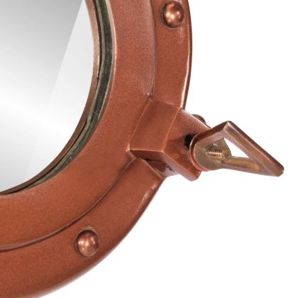 Огледало за стена с илюминатор Ø50 см алуминий и стъкло