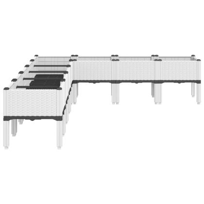 Градинска кашпа с крака, бяла, 200x160x42 см, PP