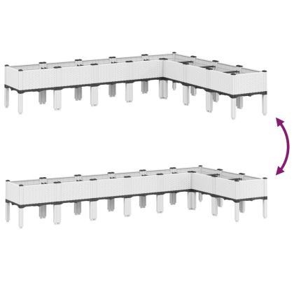Градинска кашпа с крака, бяла, 200x160x42 см, PP