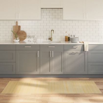 Килим, правоъгълен, светъл натурален, 70x200 см, бамбук