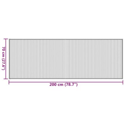 Килим, правоъгълен, сив, 70x200 см, бамбук
