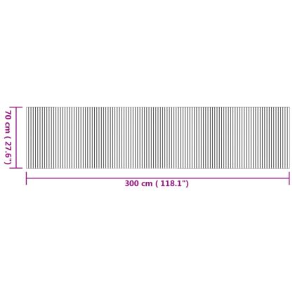 Килим, правоъгълен, натурален, 70x300 см, бамбук