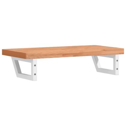 Стенен рафт за мивка, стомана и масивно дърво бук