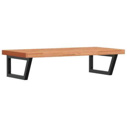 Стенен рафт за мивка, стомана и масивно дърво бук