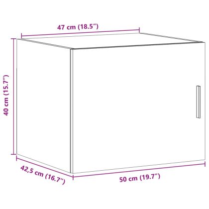 Стенен шкаф, сив сонома, 50x42,5x40 см, инженерно дърво