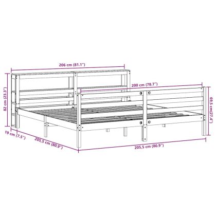 Рамка за легло без матрак 200x200 см масивна чамова дървесина