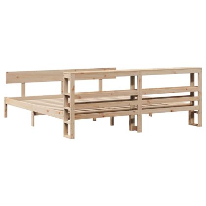 Рамка за легло без матрак 200x200 см масивна чамова дървесина