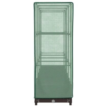 Повдигнато легло с оранжерия калъф, ратанов вид, 160x40x123 см