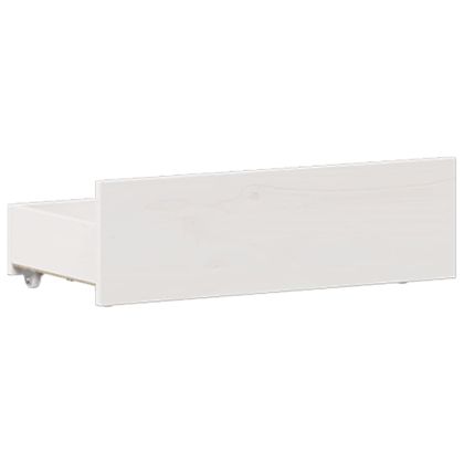 Рамка за легло без матрак, с табла, бял, 120x200 см, бор масив