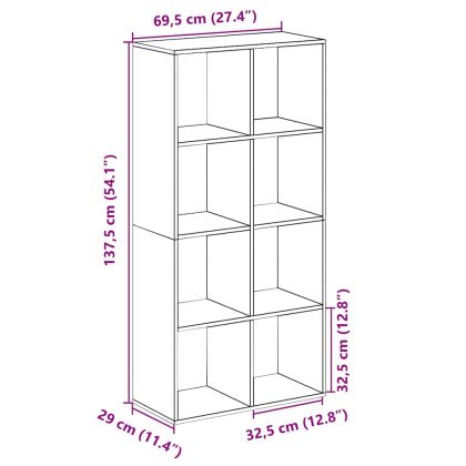 Разделител за стая / библиотека, дъб артизан, 69,5x29x137,5 см