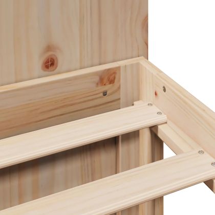 Легло с етажерка за книги, без матрак, 180x200 см, бор масив