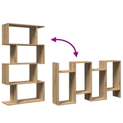 Разделител за стая / библиотека 4 нива дъб артизан 70x24x129 см