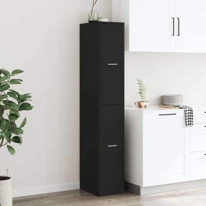 Шкаф органайзер, черен, 30x41x174,5 см, инженерно дърво