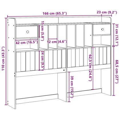 Горна табла с място за съхранение, 180 см, масивно дърво бор
