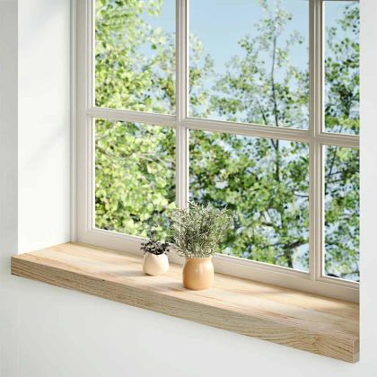 Прозоречни первази, 2 бр, 90x20x2 см, необработен масивен дъб