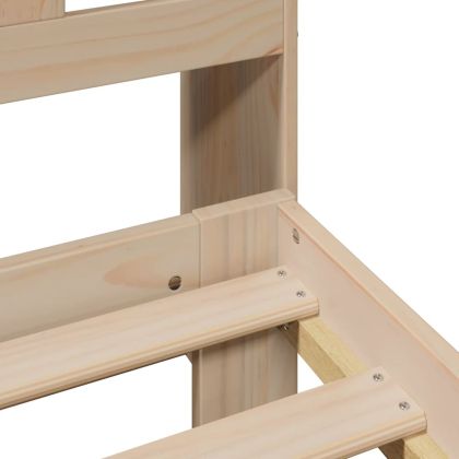 Легло с етажерка за книги, без матрак, 180x200 см, бор масив