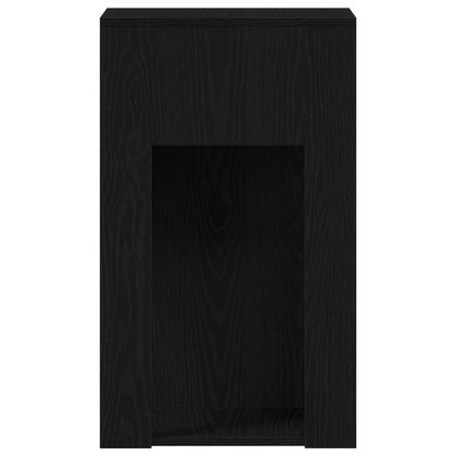 Стойка за компютърна кула с чекмедже черно 30x44x74 см