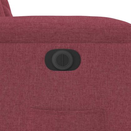 Електрически изправящ реклайнер стол, виненочервен, текстил