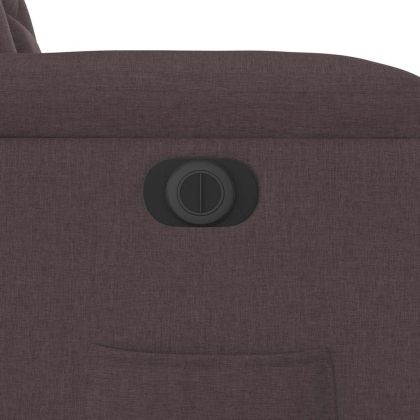 Електрически реклайнер стол, тъмнокафяв, текстил