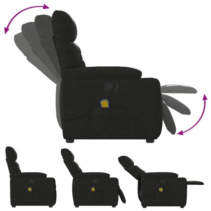 Масажен наклоняем стол, черен, микрофибърен текстил