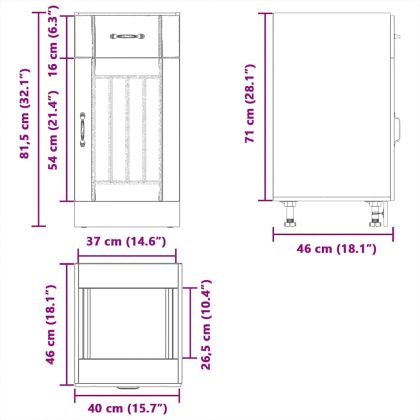 Кухненски шкаф Lucca, старо дърво, инженерно дърво
