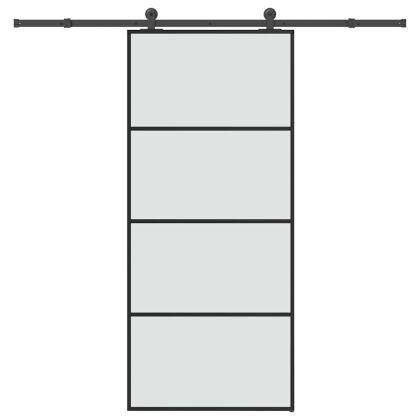 Плъзгаща се врата с обков 90x205 см ESG стъкло и алуминий