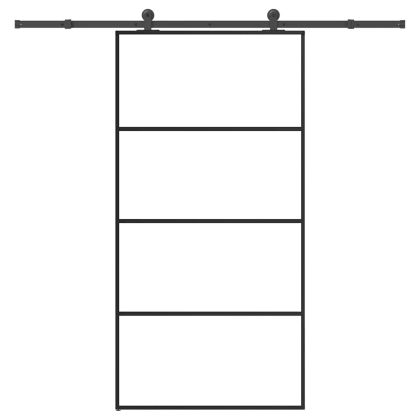 Плъзгаща се врата с обков 102,5x205 см ESG стъкло и алуминий