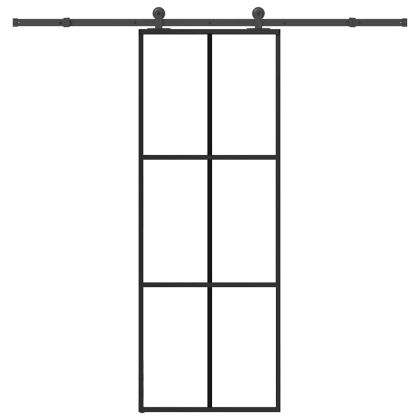 Плъзгаща се врата с обков 76x205 см ESG стъкло и алуминий