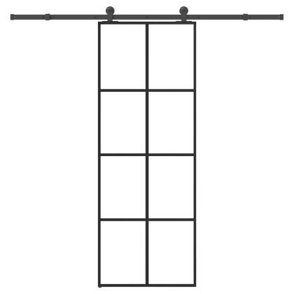 Плъзгаща се врата с обков 76x205 см ESG стъкло и алуминий