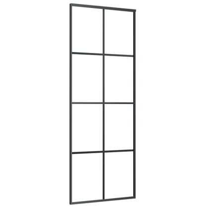 Плъзгаща се врата с обков 76x205 см ESG стъкло и алуминий