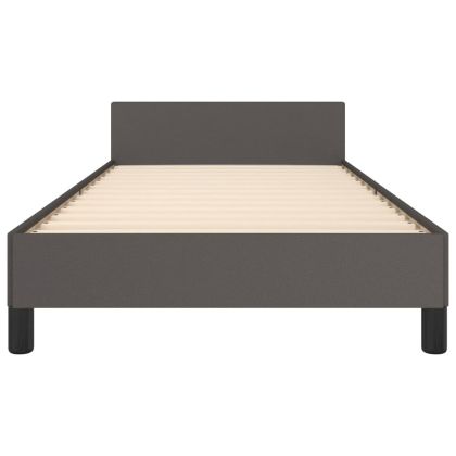 Рамка за легло с табла, сива, 90x200 см, изкуствена кожа