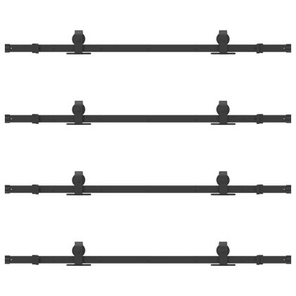 Комплект механизъм за плъзгаща врата, 305 см, стомана, черен