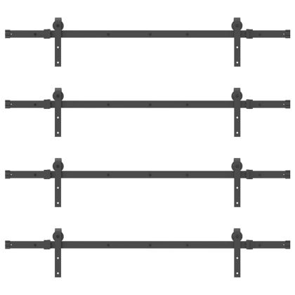 Комплект механизъм за плъзгаща врата, 305 см, стомана, черен