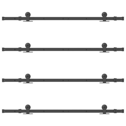 Комплект механизъм за плъзгаща врата, 305 см, стомана, черен