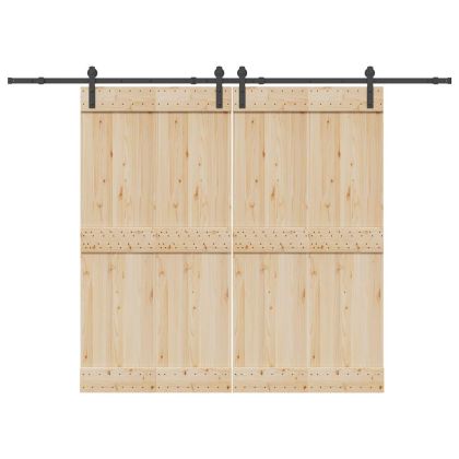 Комплект механизъм за плъзгаща врата, 305 см, стомана, черен