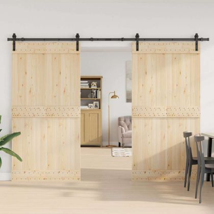 Комплект механизъм за плъзгаща врата, 305 см, стомана, черен