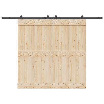 Комплект механизъм за плъзгаща врата, 305 см, стомана, черен