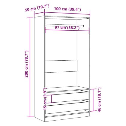 Гардероб Artisan Дъб 100x50x200 cm Инженерна дървесина