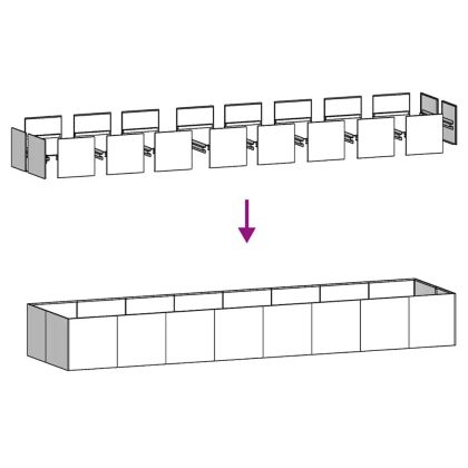 Кашпа, антрацит, 360x80x40 см, стомана