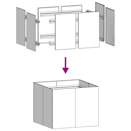 Кашпа, 100x100x80 см, поцинкована стомана