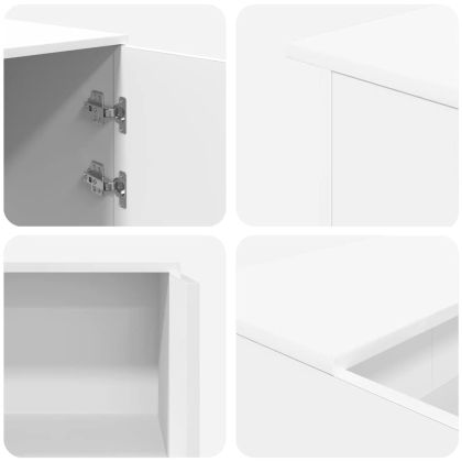 Приемно бюро, бяло, 155x50x103,5 см, инженерно дърво