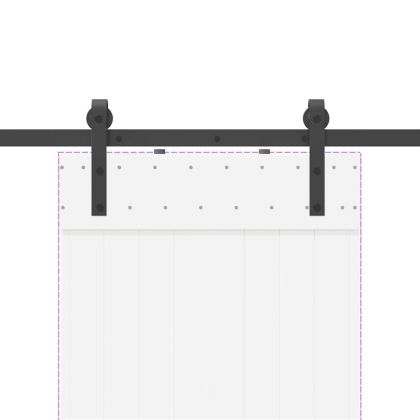 Комплект механизъм за плъзгаща врата, 213,5 см, стомана, черен